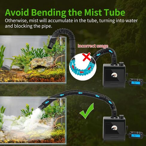 Reptile Fogger Humidifier for Glass Terrariums, Auto-Refill Misting System with Timer, Suitable for Reptiles/Amphibians/Grow Tents in Kuwait