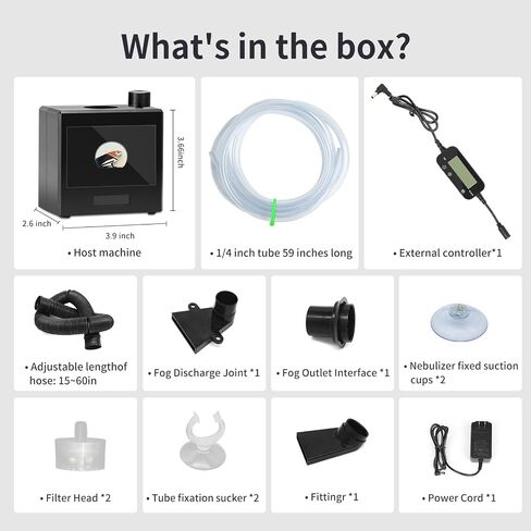 Reptile Fogger Humidifier for Glass Terrariums, Auto-Refill Misting System with Timer, Suitable for Reptiles/Amphibians/Grow Tents in Kuwait