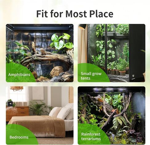Reptile Fogger Humidifier for Glass Terrariums, Auto-Refill Misting System with Timer, Suitable for Reptiles/Amphibians/Grow Tents in Kuwait
