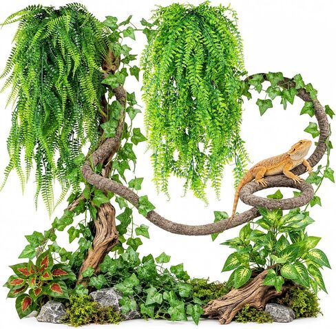 Reptile Plants for Bearded Dragon Tank Accessories, 6 PCS Reptile Decor in Kuwait