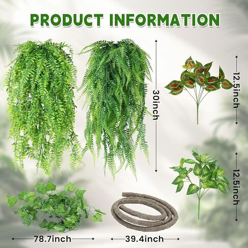 Reptile Plants for Bearded Dragon Tank Accessories, 6 PCS Reptile Decor in Kuwait