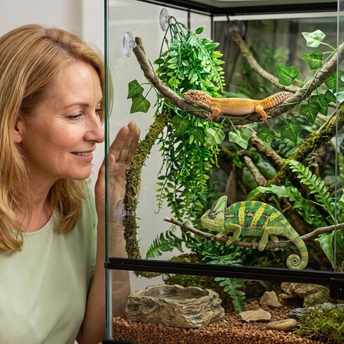 Reptile Plants for Bearded Dragon Tank Accessories, 6 PCS Reptile Decor in Kuwait