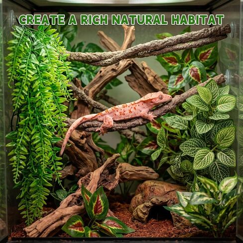 Reptile Plants for Bearded Dragon Tank Accessories, 6 PCS Reptile Decor in Kuwait