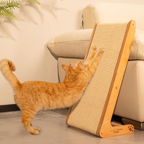 CHEERHOME PETS Sisal Cat Scratcher Ramp for Indoor L-Shape Solid Wooden in Saudi Arabia