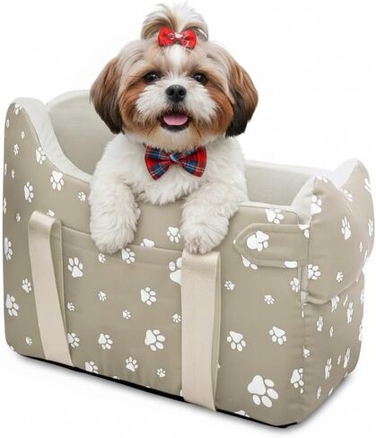 Center Console Dog Car Seat Safe Travel for Small Dogs Under 15 lbs Detachable Washable Pet Carrier with Storage Pockets & Safety Leash (Purple) in Saudi Arabia