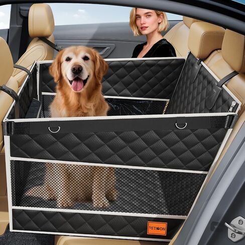 PETICON Large Dog Car Seat, Back Seat Extender for Pets with Hard Bottom in Saudi Arabia