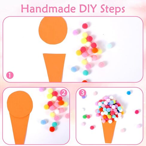 400 Pcs Mini Pom Poms for Crafts, 0.4 Inch (1cm) Pom Poms Balls in Kuwait