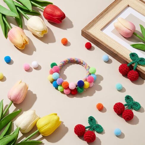 400 Pcs Mini Pom Poms for Crafts, 0.4 Inch (1cm) Pom Poms Balls in Kuwait
