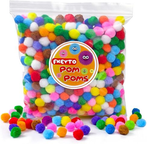 600 Pieces Small Pom Poms for Crafts, 1/2 in in Saudi Arabia