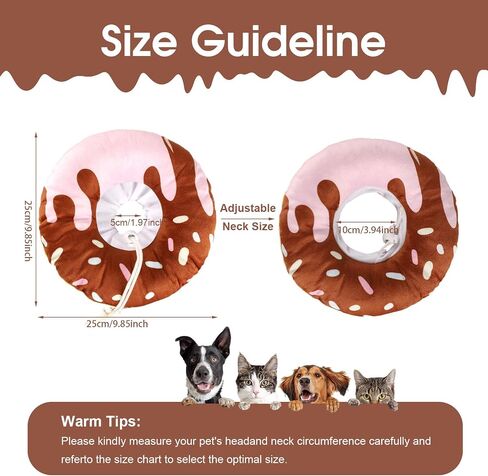 Cat Cone Collar Soft, Plush Pillow Cute Donut Lightweight Adjustable Neck Cone for Cats Kittens After Surgery, M in Saudi Arabia