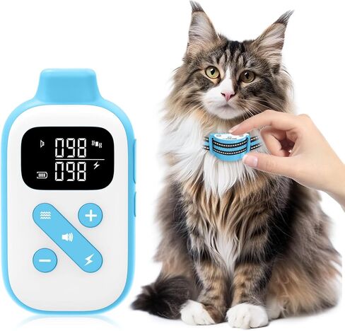 Lightweight Cat Shock Collar with Remote, Mini 3300Ft Cat Training Collar with Shock/Vibration/Beep Vibration&Beep 4 Modes, Ultra-Small Waterproof Shock Collar for Cats with 200-Level for Misbehavior in Kuwait