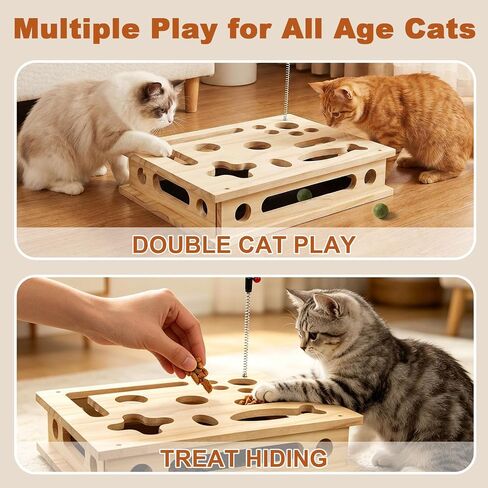 Cat Scratch Puzzle Enrichment Box, Large Solid Wood with Sandpaper Inside in Saudi Arabia