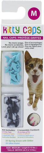 Kitty Caps Nail Caps for Cats, Black Gray & Baby Blue, Medium, 40 Count in Saudi Arabia