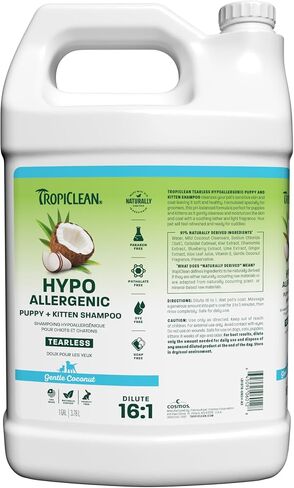 TropiClean 2-in-1 Dog Shampoo and Conditioner, Professional Dog Shampoo, Moisturizing Detangler, Puppy Safe, Made in USA, Papaya Scent, 1 Gallon in Kuwait