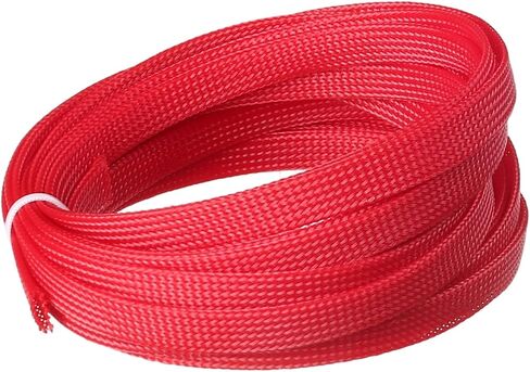 Othmro 1m/3.28ft PET Expandable Braid Cable Sleeving Flexible Wire Mesh Sleeve Red-Protect Cables from Pet Bites in Kuwait