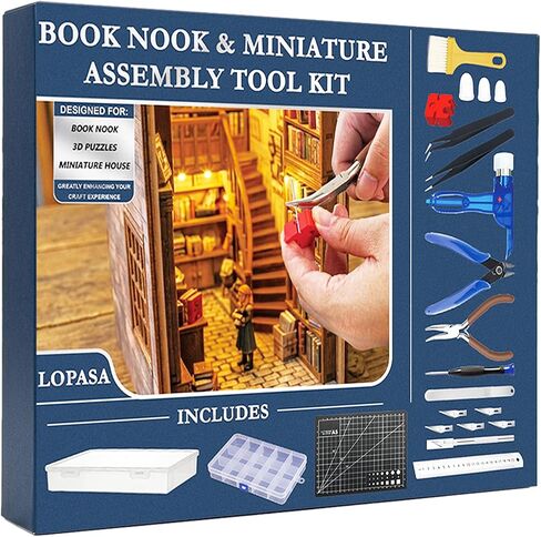 LOPASA Book Nook & Miniature House Assembly Tool Kit for Starter in Saudi Arabia