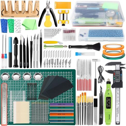 Gundam Tool Kit, 192 Pcs Professional Model Tool Kit for Gundam, Modeling Tools for Models with Decals Sticker Operated Box, Model Building Tools Hobby Tools Craft Set for Repairing Fixing Painting in Kuwait