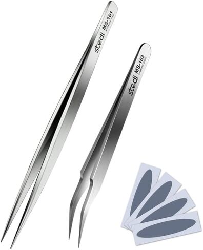 stedi 2PCS Precision Thickened Tweezer Set, Model Hobbyist Tools, Ultra Precision Premium Stainless Steel Tweezers for Gundam, Scale Military Models, 3D Resin Parts, Industrial Tweezers in Saudi Arabia
