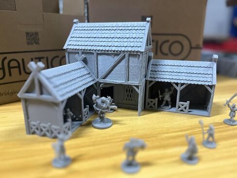 HAUTICO Viking Horse Stable Building Terrain Set for 28mm Miniatures Wargame, Paintable, Gift for DND Hobby Enthusiasts in Saudi Arabia