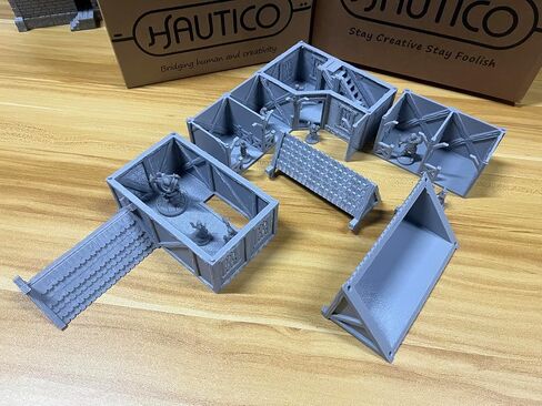 HAUTICO Viking Horse Stable Building Terrain Set for 28mm Miniatures Wargame, Paintable, Gift for DND Hobby Enthusiasts in Saudi Arabia
