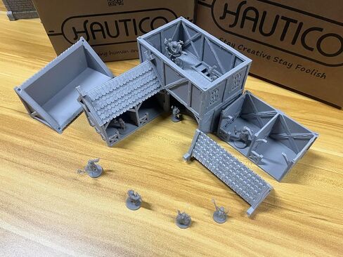 HAUTICO Viking Horse Stable Building Terrain Set for 28mm Miniatures Wargame, Paintable, Gift for DND Hobby Enthusiasts in Saudi Arabia