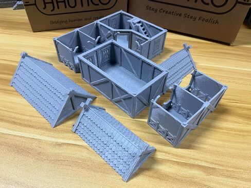 HAUTICO Viking Horse Stable Building Terrain Set for 28mm Miniatures Wargame, Paintable, Gift for DND Hobby Enthusiasts in Saudi Arabia