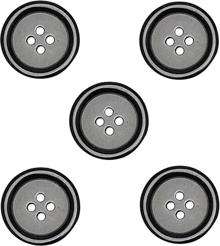 Libiline 100pcs Resin Button Solid Color 4Holes Craft Clothe Sewing Card Making Sweater Shirt (Black, 1"(25mm)) in Kuwait
