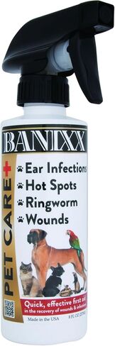 BANIXX Horse and Pet Care Spray for Horses, Dogs and Cats, Daily Skin and Coat Care Spray, Alcohol-Free, Non-Staining, No Odor, Made in USA, Grooming and Hoof Care Formula, 8 oz in Kuwait