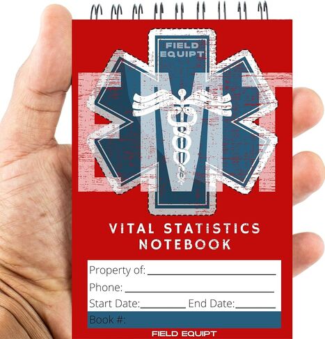 EMT Vital Statistics Notepad - 6 Pack Vitals Notebook For First Responder Note Pad, Medical Paramedic Gear And Supplies. Perfect EMS/EMT Gifts in Kuwait