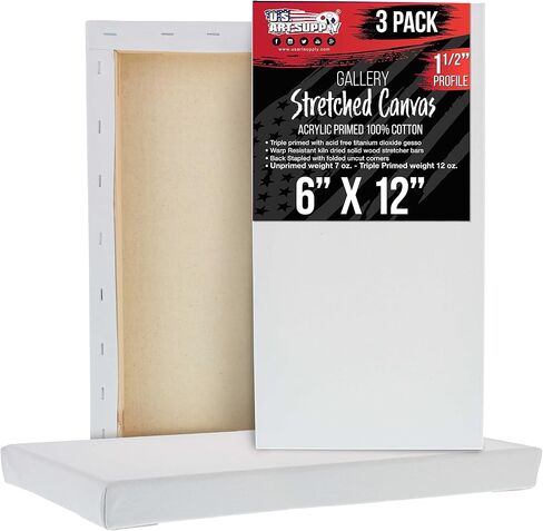U.S. Art Supply 24"x60" Stretched Canvas for Painting, Gallery Depth 2-Pack in Kuwait