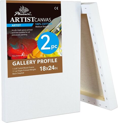 PHOENIX 16x20 Inch 2 Pack Artist Canvas for Painting in Saudi Arabia