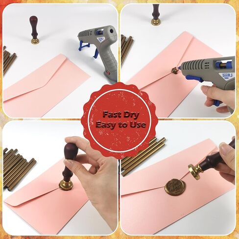 30PCS Metallic Color Hot Glue Sticks, VARACL Retro Colored Glue Gun Sticks, Mini Hot Melt Adhesive Sticks for DIY Art Craft Repair Bonding Wedding Invitation Envelope Seal Stamp, 7 x 100 mm, 6 Colors in Kuwait