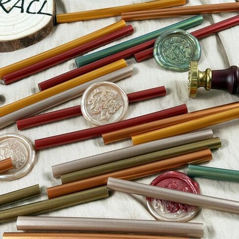 30PCS Metallic Color Hot Glue Sticks, VARACL Retro Colored Glue Gun Sticks, Mini Hot Melt Adhesive Sticks for DIY Art Craft Repair Bonding Wedding Invitation Envelope Seal Stamp, 7 x 100 mm, 6 Colors in Kuwait