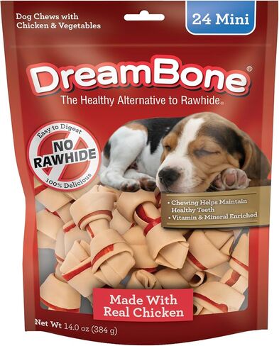 DreamBone Mini Chews With Real Chicken 24 Count, Rawhide-FreeChews For Dogs in Kuwait