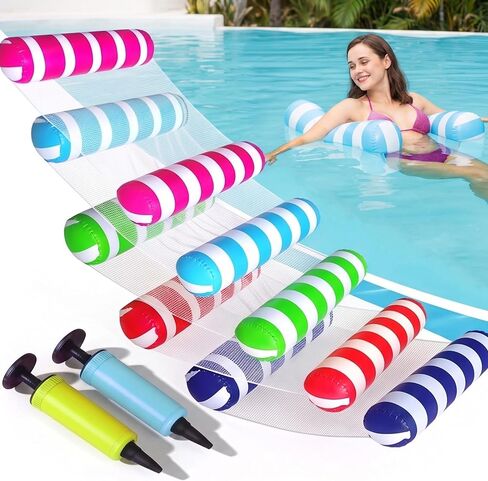 5 Pack Inflatable Pool Floats Adult Size Water Hammock,Hammock Floats for Adults,4-in-1 Multi-Purpose Pool Floating Toys,Pool Rafts Lounge Chairs Floaties,for Adults Vacation Fun and Rest in Saudi Arabia