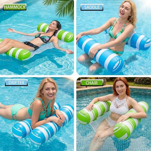 5 Pack Inflatable Pool Floats Adult Size Water Hammock,Hammock Floats for Adults,4-in-1 Multi-Purpose Pool Floating Toys,Pool Rafts Lounge Chairs Floaties,for Adults Vacation Fun and Rest in Saudi Arabia