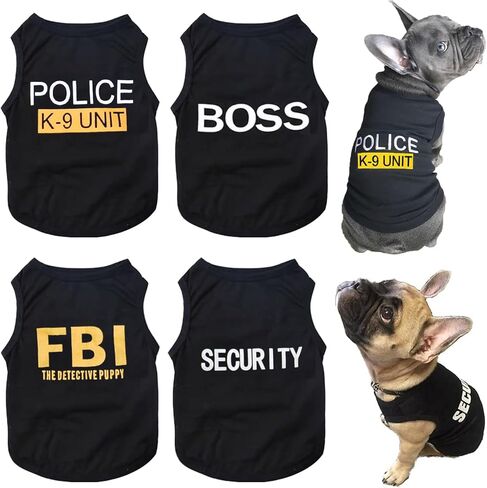Dog Shirt 4 Pack Pet Clothes K9 Security Boss FBI Vest Costume for Cosplay in Saudi Arabia