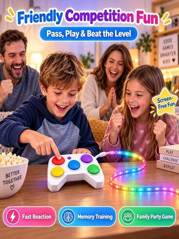 Kids Fast Push Game with LED Light Strip, Rechargeable Handheld Game in Kuwait