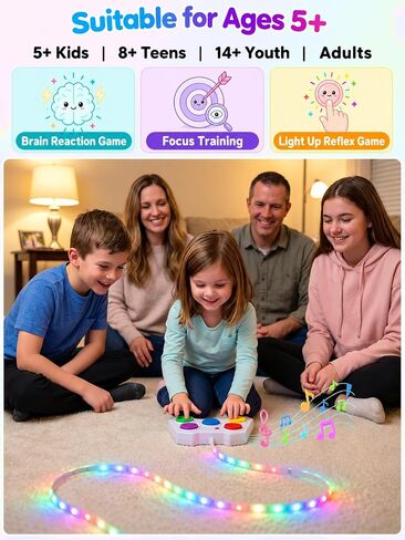 Kids Fast Push Game with LED Light Strip, Rechargeable Handheld Game in Kuwait