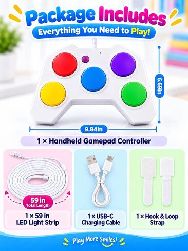 Kids Fast Push Game with LED Light Strip, Rechargeable Handheld Game in Kuwait