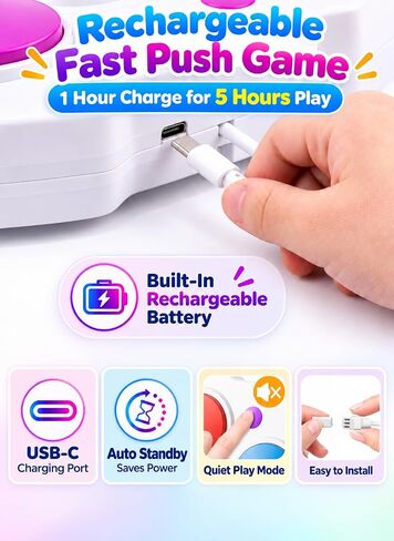 Kids Fast Push Game with LED Light Strip, Rechargeable Handheld Game in Kuwait