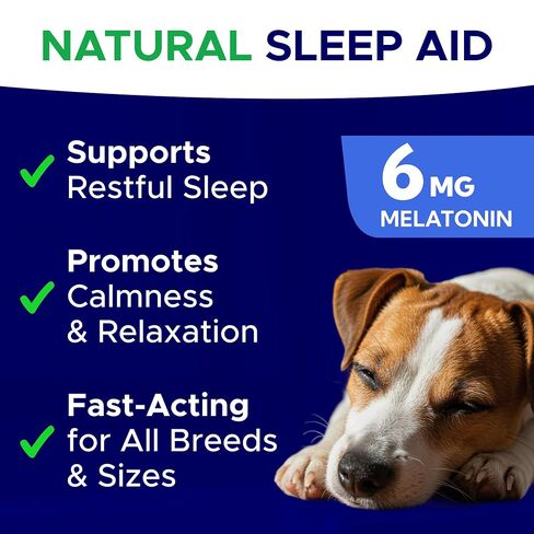 Dog Sleep Aid Melatonin Pills 6mg, Extra Strength 6mg Calming Aid in Kuwait