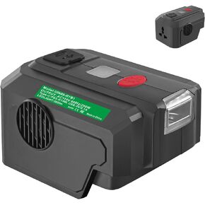 Power Inverter for Ryobi 40V Battery 200W DC 18V to AC 110V, Power Supply Inverter with USB Port & Type C PD3.0 Output Port & LED Lighting (Inverter only)