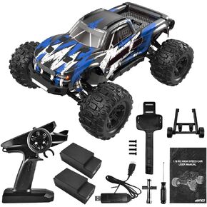 GoolRC H16H RC Truck, 1:16 Scale 2.4GHZ 4WD Off Road RC Buggy, RTR 38KM/h High Speed Brushless RC Car Gift for Adults and Kids 2 Batteries and Wrist Phone-Bag