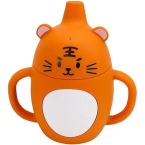 Baby Toddler Food Grade Silicone Training Cup with Non-Slip Grip Handles BPA-Free Spill Proof Sippy Cup for Toddlers and babies, 4 oz Animal Design (Brown Bear), small