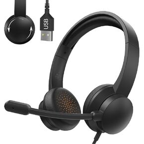 Masajoy Headset with Microphone for PC, USB Headset with Noise Cancelling Microphone, Computer Headset for Teams, Zoom, Skype Calls and Meetings in Kuwait