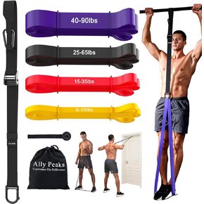 Ally Peaks Pull Up Assistance Bands System,Up to 410 lbs Assistance, Adjustable and Replaceable Pull Up Assist Band,Heavy-Duty Assisted Pull Up Resistance Bands for Pull Up Assist Push Up Assist