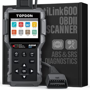 قارئ رمز الماسح الضوئي OBD2 AL600، أداة تشخيص الماسح الضوئي ABS & SRS مع اختبار نشط، ماسح ضوئي TOPDON للسيارة مع خدمة إعادة ضبط الزيت/BMS/SAS، أداة مسح ضوئي للسيارات بوظائف obd2 الكاملة، تحديث مجاني مدى الحياة in Kuwait