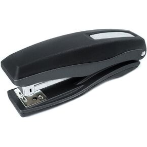 PraxxisPro Basileus Full-Strip Handheld Heavy Duty Desktop Stapler - Ergonomic, 25 Sheet Capacity, Flat Clinch Design for Office and Home Use, with 1,250 Staples, Black