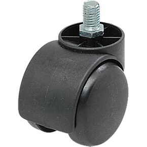 uxcell M10 Coarse Thread Stem Connector Twin-Wheel Black Chair Trolley Caster with Step